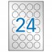 Apli Etiquetas Metalizadas Plata Ø 40.0mm 20 Hojas
