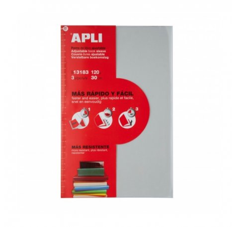 Apli Pack de 3 Fundas Transparentes de PVC - Solapa Autoajustable - Eco-Friendly