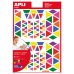 Apli Gomets Triangulares Removibles - Tamaños Surtidos - 648 Gomets por Bolsa - Desarrollo de Habilidades y Creatividad - Colores: Verde, Naranja, Rosa, Azul, Rojo, Lila y Amarillo (10 uds)