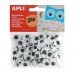 Apli Ojos Moviles Adhesivos Ovalados - Gran Poder de Adhesion - Versatiles para Multiples Superficies - Ideales para Manualidades y Talleres Infantiles - Color Negro