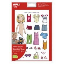 Apli Bolsa de Gomets Tematicos Vestirse Niña - 37 Gomets - Adhesivo Removible - Desarrollados con Educadores - Normas EN-71 y FSC - Adhesivo Base Agua - Libre de Disolventes - ECF - 100% Reciclables - Color Variado (5 uds)