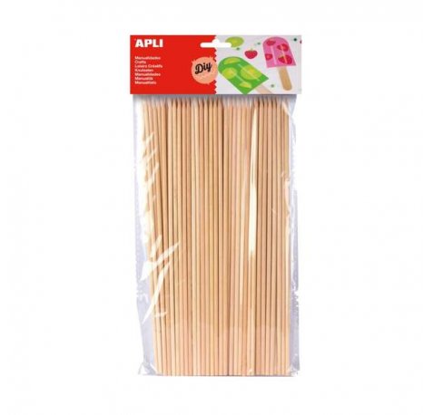 Apli Pack de 50 Palos de Madera Natural 200 x 3 mm - Color Madera