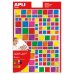 Apli Gomets Cuadrados Adhesivo Removible - Tamaños Surtidos - Acabado Metalizado - 732 Gomets por Bolsa - Desarrollo de Habilidades y Creatividad - Normas de Calidad y Seguridad - Colores Surtidos (10 uds)