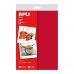 Apli Pack de 10 Hojas de Fieltro A4 - 40% Lana Natural - Grosor 250gr - Resistente y Suave - Facil de Marcar, Cortar y Pegar - Color Rojo
