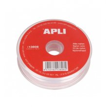 Apli Bobina de Cuerda de Nylon - Alta Calidad - Resistente y Duradero - Ideal para Bricolaje, Jardineria y Manualidades - Color Transparente