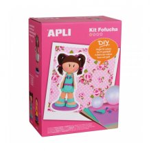 Apli Kit de Manualidades Fofucha Niña - Incluye Todo el Material - Patrones e Instrucciones Visuales - Ideal para Principiantes - Actividad Guiada