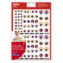 Apli Bolsa de Gomets Tematicos con Ojos - 312 Gomets - Adhesivo Removible - Desarrolla Habilidades Motoras - Identifica Emociones - Color Rosa y Naranja (5 uds)