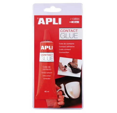 Apli Cola Contacto 40ml - Secado Rapido - Resistente al Agua y al Calor - Transparente