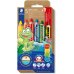 Staedtler Noris Junior Pack de 5 Lapices de Colores Extragruesos + Sacapuntas - 3 en 1, Lapiz, Cera y Acuarelable - Colores Surtidos