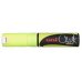 Uni-ball PWE-8K Marcador de Tiza Liquida - Punta Biselada 8mm - Borrado en Humedo - Resistente a la Lluvia y Exteriores - Color Amarillo (6 uds)