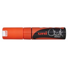 Uni-ball PWE-8K Marcador de Tiza Liquida - Punta Biselada 8mm - Borrado en Humedo - Resistente a la Lluvia - Color Naranja (6 uds)