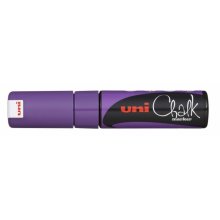 Uni-ball PWE-8K Marcador de Tiza Liquida - Punta Biselada 8mm - Borrado en Humedo - Resistente a la Lluvia - Color Violeta (6 uds)