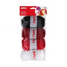 Apli Pack de 4 Ovillos de Lana Acrilica - Tonos Rojos y Combinables - Flexibles y Resistentes - Lavables a Maquina - Ideales para Manualidades y Tejido - Colores Surtidos