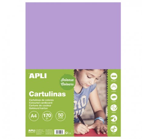 Apli Cartulina Violeta A4 170g 50 Hojas