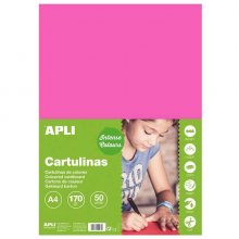 Apli Cartulina Fucsia A4 170g 50 Hojas