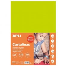 Apli Cartulina Verde Fluorescente A4 170g 50 Hojas
