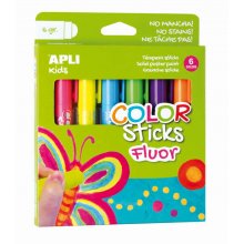 Apli Color Sticks Temperas Solidas Fluorescentes - Pack 6 Unidades de 6g - Acabado Satinado sin Necesidad de Barniz - Secado Rapido en Menos de 3 Minutos - Efecto Cera o Tempera Segun la Presion Apli Color Sticks Temperas Solidas Fluorescentes - Pack 6 Unidades de 6g - Acabado Satinado sin Necesidad de Barniz - Secado Rapido en Menos de 3 Minutos - Efecto Cera o Tempera Segun la Presion