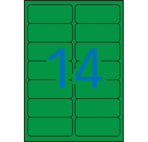 Apli Etiquetas Verdes Permanentes 99.1 x 38.1mm 20 Hojas
