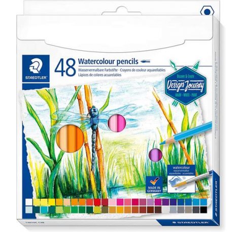Staedtler 146 10C Pack de 48 Lapices de Colores Acuarelables - Resistentes a la Rotura - Colores Surtidos