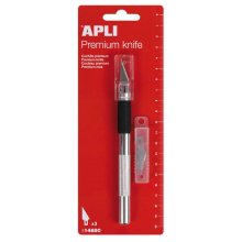 Apli Cuchillo Hobby de Precision Premium - 15mm - Hoja de Acero Inoxidable - Acabado Soft - Reemplazo Facil de Cuchilla - Incluye 3 Cuchillas de Recambio Apli Cuchillo Hobby de Precision Premium - 15mm - Hoja de Acero Inoxidable - Acabado Soft - Reemplazo Facil de Cuchilla - Incluye 3 Cuchillas de Recambio