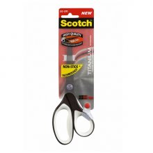 Scotch Tijeras de Titanio 20cm - Antiadherentes - Mango Ergonomico Tacto Suave - Color Blanco/Negro