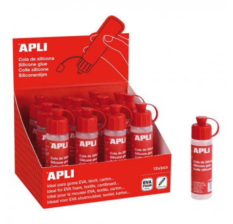 Apli Cola Silicona 25ml - Secado Rapido - Resistente al Agua - Transparente