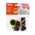 Apli Mini Pinzas de Madera con Formas en Acabado Pizarra - Flor - Tulipan - Flecha - Rectangulo - Corazon - Ideales para Decorar y Sujetar Tarjetas, Fotos y Mas - Color Negro