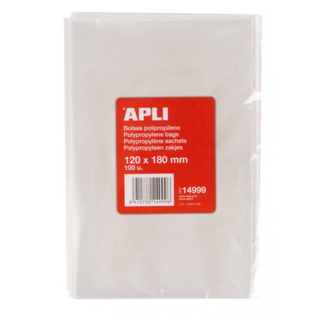 Apli Bolsas Polipropileno Transparente 120x180mm - Galga 120 - Alta Resistencia y Flexibilidad - Uso Alimenticio