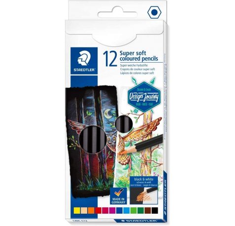 Staedtler Super Soft 149C Pack de 12 Lapices de Colores - Mina Extra Suave - Colores Surtidos