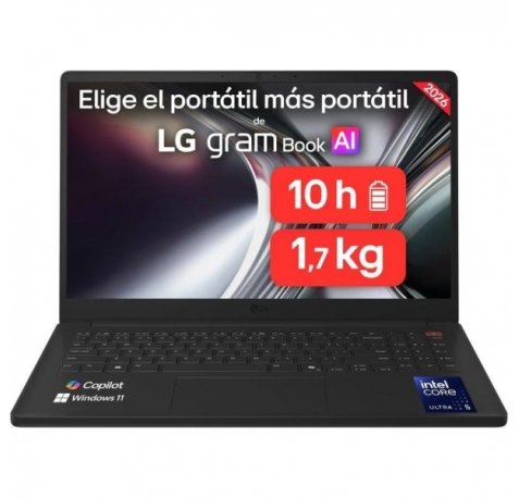 LG Gram 14ZB90S-G.AA55BN Portatil 14" Intel Core Ultra 5 115U - 16GB DDR5 - 512GB SSD - Windows 11 Home - Color Negro - Teclado QWERTY (ES)