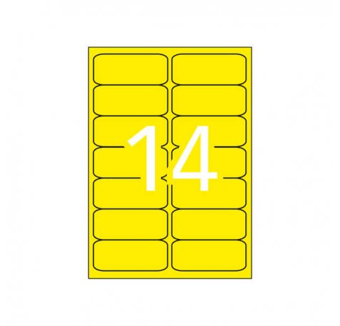 Apli Etiquetas Amarillo Fluorescente Permanentes 99.1 x 38.1mm 20 Hojas