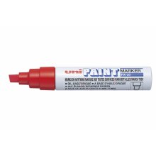 Uni-ball PX-30 Marcador de Pintura - Punta Biselada Acrilica 4-8.5mm - Permanente en Todas las Superficies - Resistente a Luz y Agua - Soporta Hasta 250ºC - Color Rojo (6 uds)