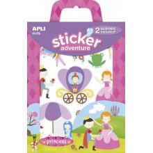 Apli Juego de Pegatinas de Papel Princesas - 2 Escenarios 45x20cm - 39 Gomets Removibles - Formato Reducido con Cajita Asa - Ideal para Niños a Partir de 3 Años - Tematica Princesas (2 uds)