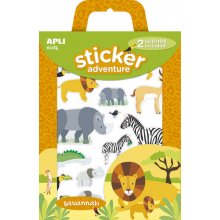 Apli Juego de Pegatinas Adhesivas de Papel Tematica Sabana - Incluye 2 Escenarios 45x20cm y 34 Gomets Removibles - Ideal para Crear Historias y Aventuras - Colorido (2 uds)