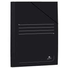 Mariola Carpeta de Carton Plastificado Folio 500gr/m2 - Medidas 34x25cm - Cierre con Goma Elastica - Color Negro (20 uds)