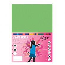 Fabrisa Pack de 50 Cartulinas 180 g/m² - Tamaño A4 - Color Verde
