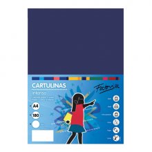 Fabrisa Pack de 50 Cartulinas 180 g/m² - Tamaño A4 - Color Azul Oscuro