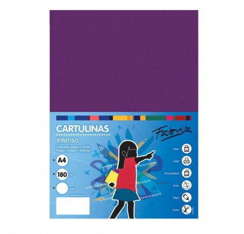 Fabrisa Pack de 50 Cartulinas 180 g/m² - Tamaño A4 - Color Morado