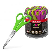 Erichkrause Joy Tijeras - Cuchillas de Acero Inoxidable de Alta Calidad - Extremos Redondeados Seguros - Resistente a La Corrosion - Mangos de Plastico Resistente a los Golpes - Color Negro (24 uds)
