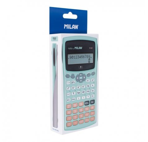 Milan Silver M240 Calculadora Cientifica - Embalaje de Carton - Color Turquesa