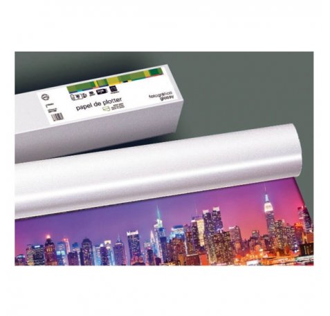 Fabrisa Bobina de Papel Fotografico Glossy para Plotter 180gr - Medidas 610mm x 30m