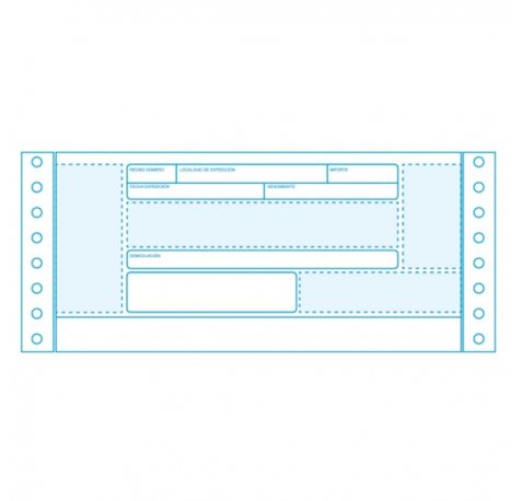 Fabrisa Caja de Recibos Negociables 240x4" 90gr - 1 Hoja 2 Trepados 2.500 pliegos