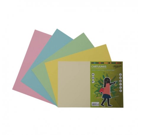 Fabrisa Pack de 50 Cartulinas 180 g/m² - Tamaño A3 - Colores Pastel Surtidos