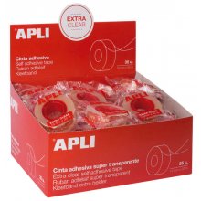 Apli Cinta Adhesiva Extra Clear 19mm x 33m - Resistente al Agua y a la Intemperie - Facil de Cortar con las Manos - Transparente Transparente Apli Cinta Adhesiva Extra Clear 19mm x 33m - Resistente al Agua y a la Intemperie - Facil de Cortar con las Manos - Transparente Transparente