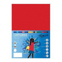 Fabrisa Pack de 25 Cartulinas 180 g/m² - Tamaño A3 - Color Rojo
