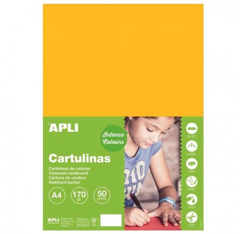 Apli Cartulina Amarillo Oro A4 170g 50 Hojas