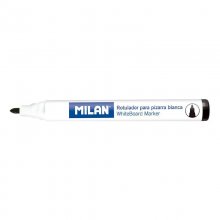 Milan Rotuladores para Pizarra Blanca con Punta Redonda - Punta 4.7 mm - Tinta a Base de Alcohol - Borrable en Seco - Color Negro (12 uds)