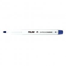 Milan Rotuladores para Pizarra Blanca con Punta Redonda - Punta 3.7 mm - Tinta a Base de Alcohol - Borrable en Seco - Color Azul (12 uds)