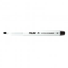 Milan Rotuladores para Pizarra Blanca con Punta Redonda - Punta 3.7 mm - Tinta a Base de Alcohol - Borrable en Seco - Color Negro (12 uds)