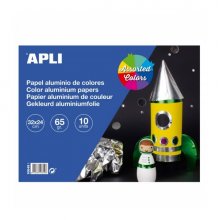 Apli Bloc de Papel de Aluminio - Ideal para Manualidades y Scrapbooking - 10 Hojas - Colores Surtidos